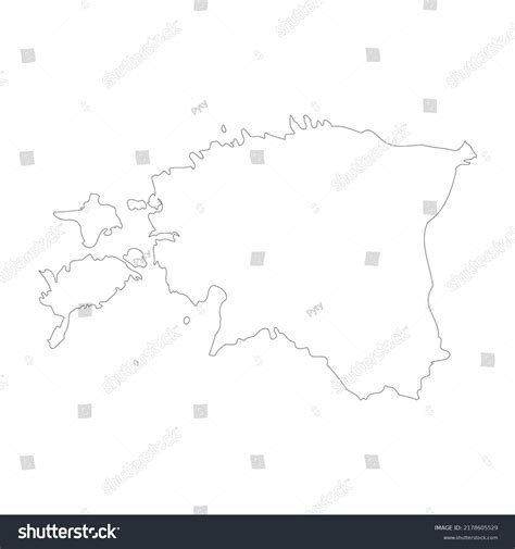 Estonia Vector Country Map Outline Stock Vector (Royalty Free ...