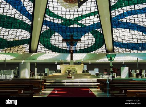 Interior view from The Cathedral of Brasília ("Metropolitan Cathedral ...