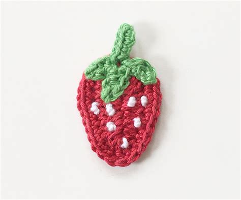 Crochet Strawberry applique,Sew on patches,Handmade decorative ...