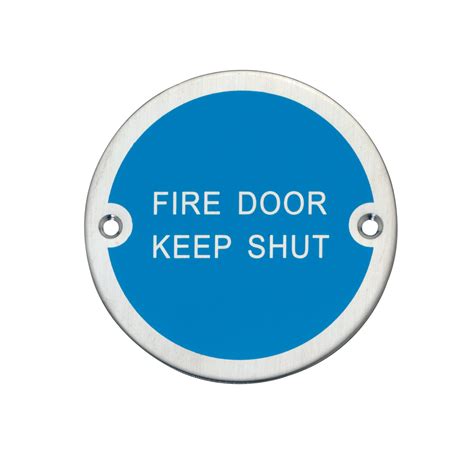 Fire door keep shut polished aluminium sign| MJN Safety Signs – MJN ...