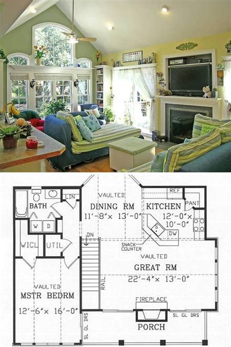 1-Bedroom Two-Story Highpoint 2 Cottage (Floor Plan) | Cottage floor ...