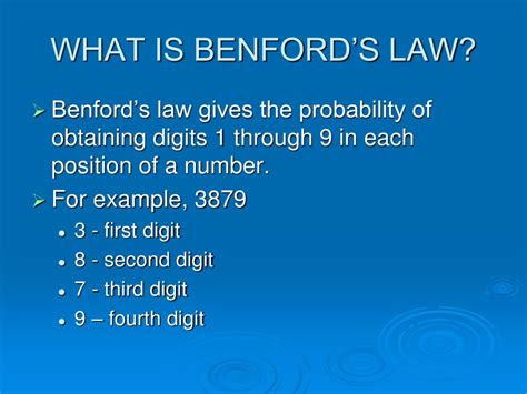 PPT - BENFORD’S LAW PowerPoint Presentation, free download - ID:6919172