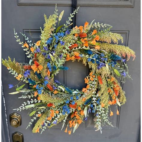 Blue Orange Wreath - Etsy