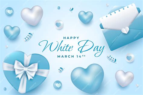 Premium Vector | Realistic white day celebration background