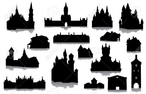 Building silhouette, Silhouette images, Castle silhouette