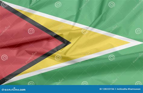 Fabric Flag of Guyana. Crease of Guyanese Flag Background. Stock Illustration - Illustration of ...