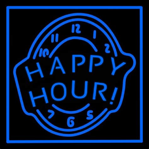 Happy Hour Blue Neon Sign ️ NeonSignsUS.com®