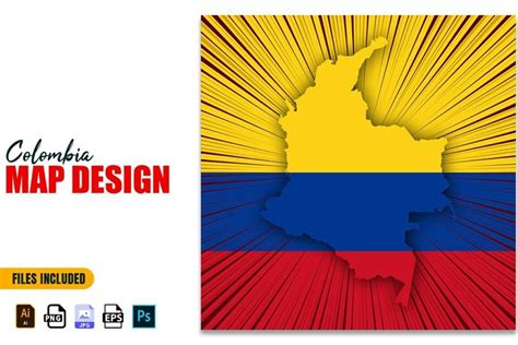 Colombia Independence Day Map Design