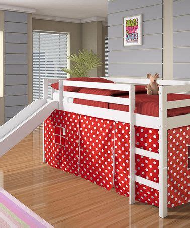 Red & White Polka Dot Tent Loft Bed & Slide #zulily #ad *too cute Kids Bed With Slide, Bed Slide ...