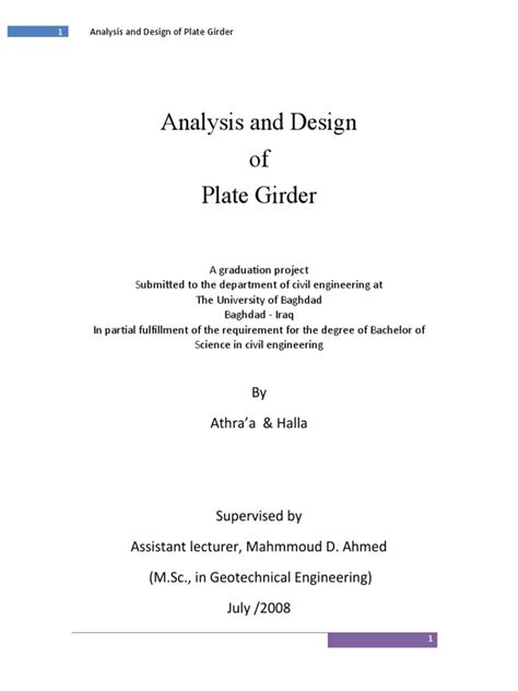 Analysis and Design of Plate Girder Bridges | PDF | Buckling | Bending