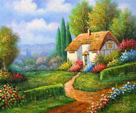 Cottage | Malerei, Kunst, Landschaft