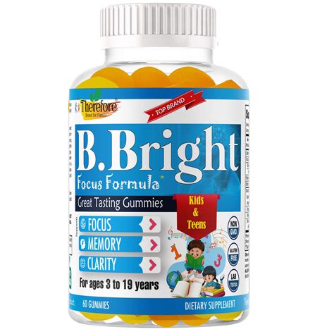 B. Bright Kids Brain Supplement, Brain Booster with Omega 3 EPA/DHA for Kids & Teens- Support ...