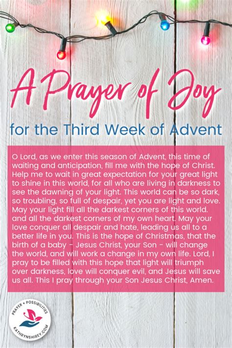 Prayer for the Third Week in Advent - Prayer & Possibilities