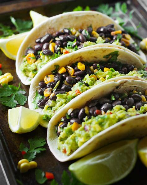 Loaded Guacamole Vegetarian Tacos | SoupAddict.com