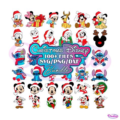 Christmas Disney Characters SVG Santa Claus SVG Bundle - Oladino