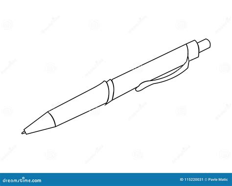 Line Art of a Ballpoint Pen Stock Vector - Illustration of icon, isolated: 115220031