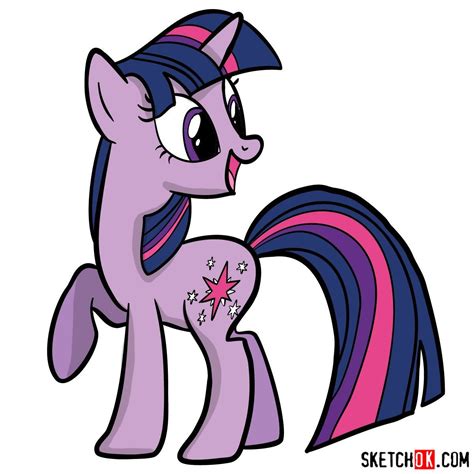 How to draw Twilight Sparkle pony step by step - Step by step drawing tutorials My Little Pony ...