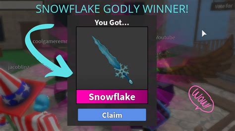 THE WINNER OF THE SNOWFLAKE GODLY IN ROBLOX MM2 ANNOUNCED - YouTube