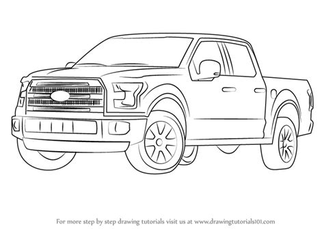 How to Draw Ford F-150 Truck step by step, learn drawing by this tutorial for kids and adults ...