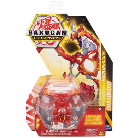 Bakugan Legends, Nova Dragonoid (Red), Light Up Bakugan Action Figures ...