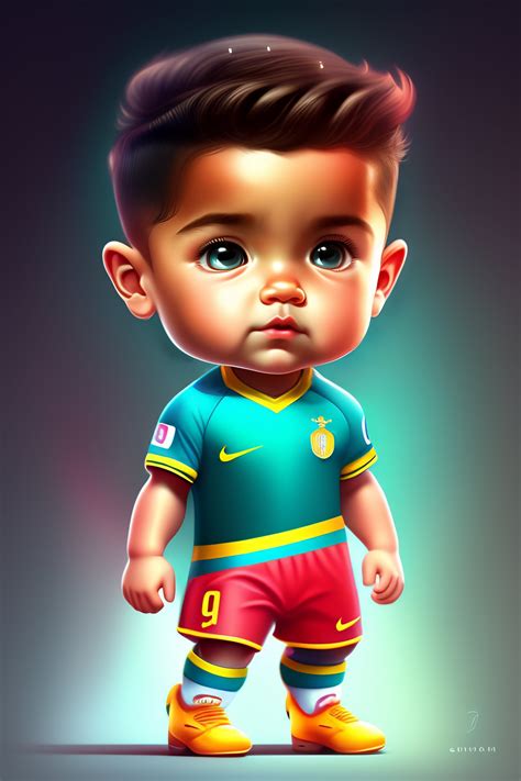 Lexica - Cute and adorable cartoon cristiano ronaldo baby, fantasy ...