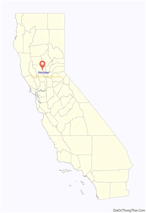 Map of Meridian CDP, California - Thong Thai Real