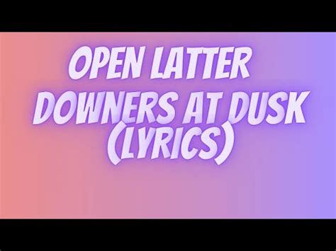 Downers At Dusk(Lyrics) | Prod. by UMAIR | Talha Anjum | (Lyrics) - YouTube