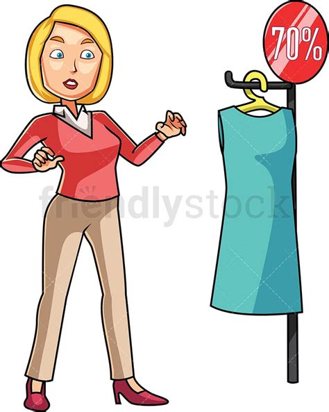 Woman Coming Across Deal She Can't Resist Cartoon Vector Clipart ...