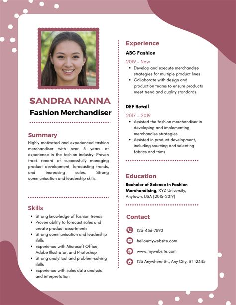 Fashion Merchandiser Resume Template 2023 - Download In PDF