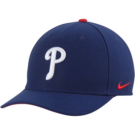 Phillies Hat / Philadelphia Phillies Navy Blue-Red 1949-57 Throwback Cooperstown Fitted Hat ...