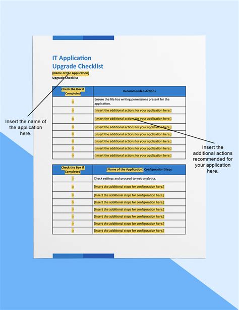 IT Application Upgrade Checklist Template in Google Docs, Word, Pages ...