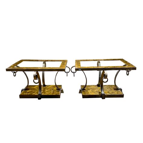 Arturo Pani Vintage Mexican Modern Glass And Bronze Side Tables ...