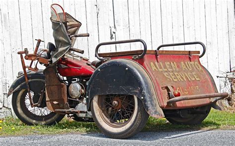 Antique 3 Wheel Motorcycle - The gray tower