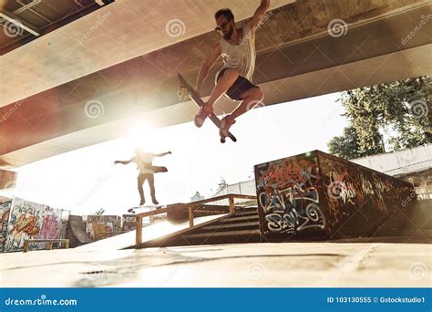 Showing their best tricks. stock image. Image of cool - 103130555