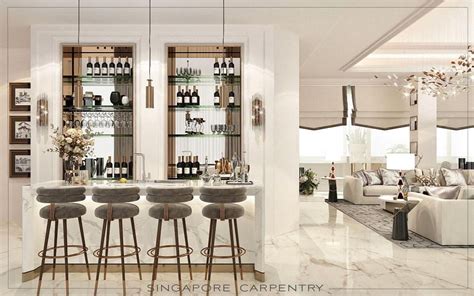 5 Stylish & Modern Dry Kitchen / Home Bar Ideas for Your Interior - Carpentry Singapore