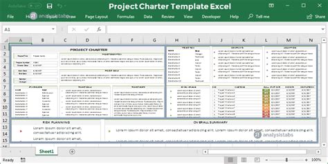 Project Charter Template Excel - Analysistabs