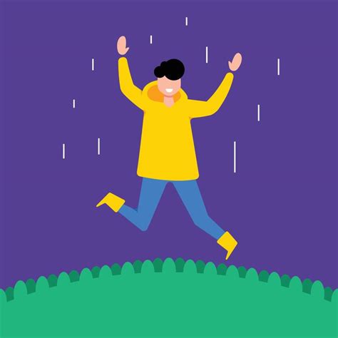 People On Rainy Day Flat Design Character Illustration 19606614 Vector ...