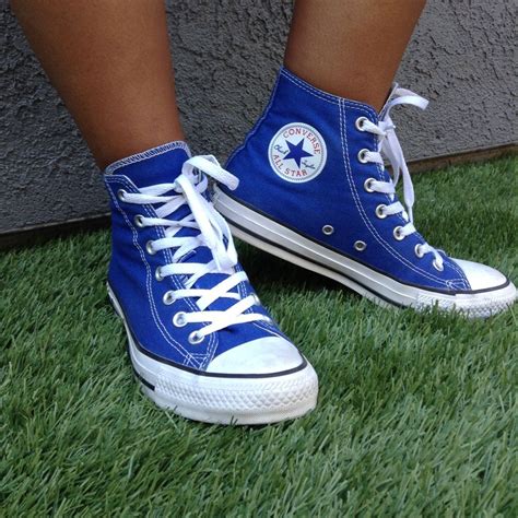 Blue Hightop Converse | Converse, Blue converse, Converse high tops