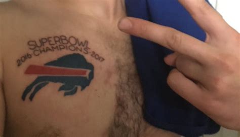 Confident Bills fan gets inked with Super Bowl tattoo