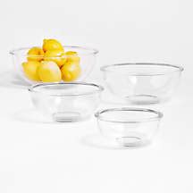 Nesting Glass Mixing Bowls, Set of 4 + Reviews | Crate & Barrel Canada