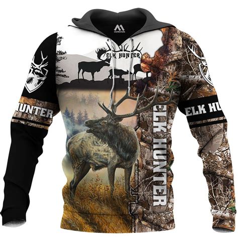 Elk Hunting Camouflage 3D All Over Printed Shirts for Men and Women en 2020