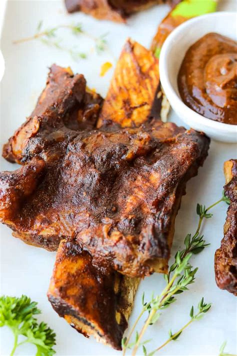 Instant Pot Beef Back Ribs With BBQ Mango Jerk Sauce - Savory Thoughts