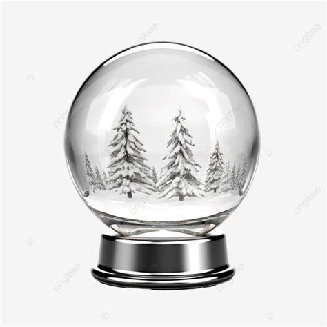 Empty Crystal Ball Snow Globe Isolated On White Background 3d ...