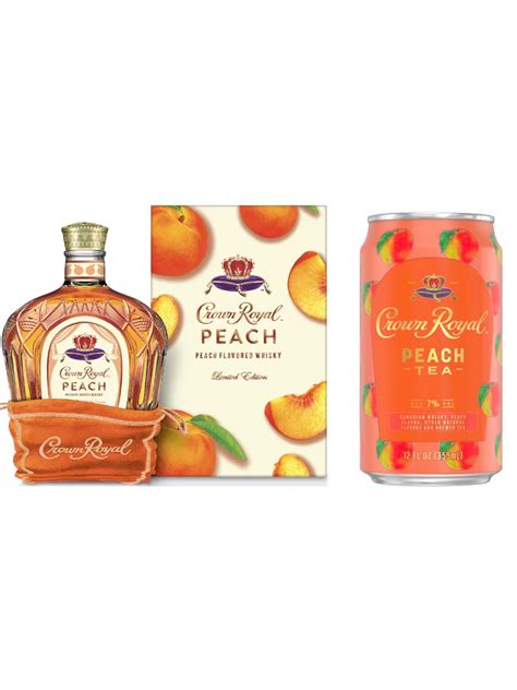 Crown Royal Peach + Crown Royal Peach Tea 4-PK Whisky Combo (Limited E ...