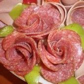 Salami roses. | Wine and cheese party, Food, Recipes