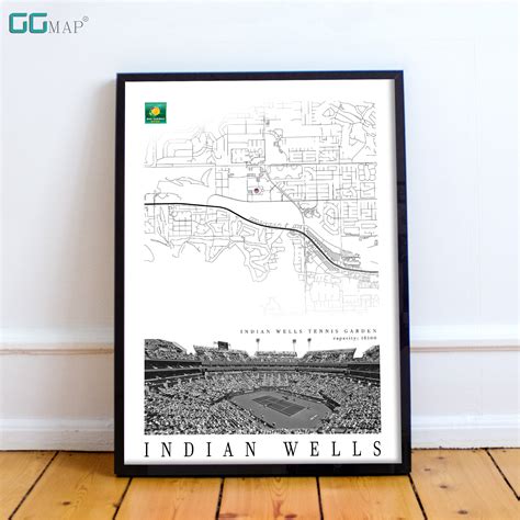 City Map of INDIAN WELLS Tennis Garden Home Decor Indian - Etsy