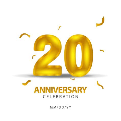 20th anniversary and birthday celebration banner or card template 1266285 Vector Art at Vecteezy