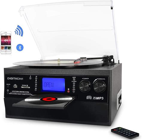 DIGITNOW Bluetooth Record Player Turntable with Stereo Speaker, LP ...