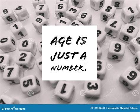 Age is Just a Number Inspirational Quote Stock Photo - Image of five ...