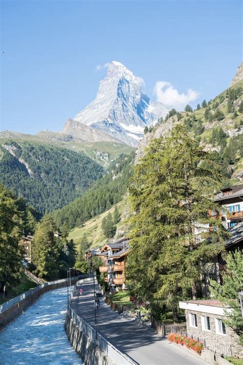 Zermatt and Matterhorn on the Background, Switzerland Stock Photo ...